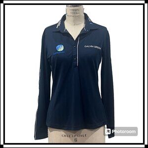 GALVIN GREEN Women's Half-Button Golf Top with Sponsor Logos - Size S